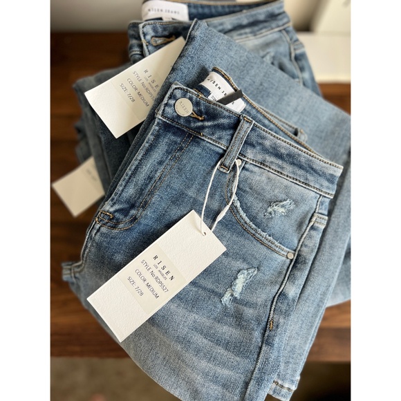 Risen High Rise Wide Leg Jeans (RDP5527) Medium Wash NWT - Picture 6 of 10